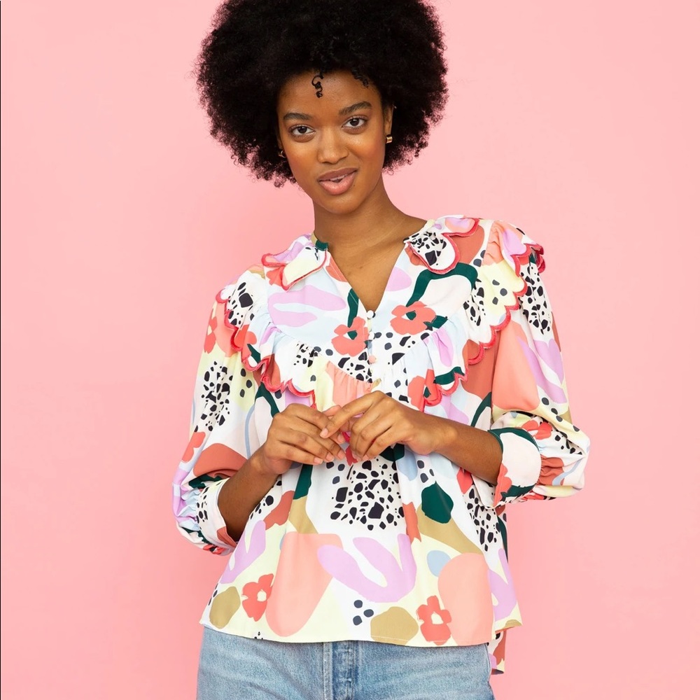 NWT Crosby by Mollie Burch Tybee Blouse XS